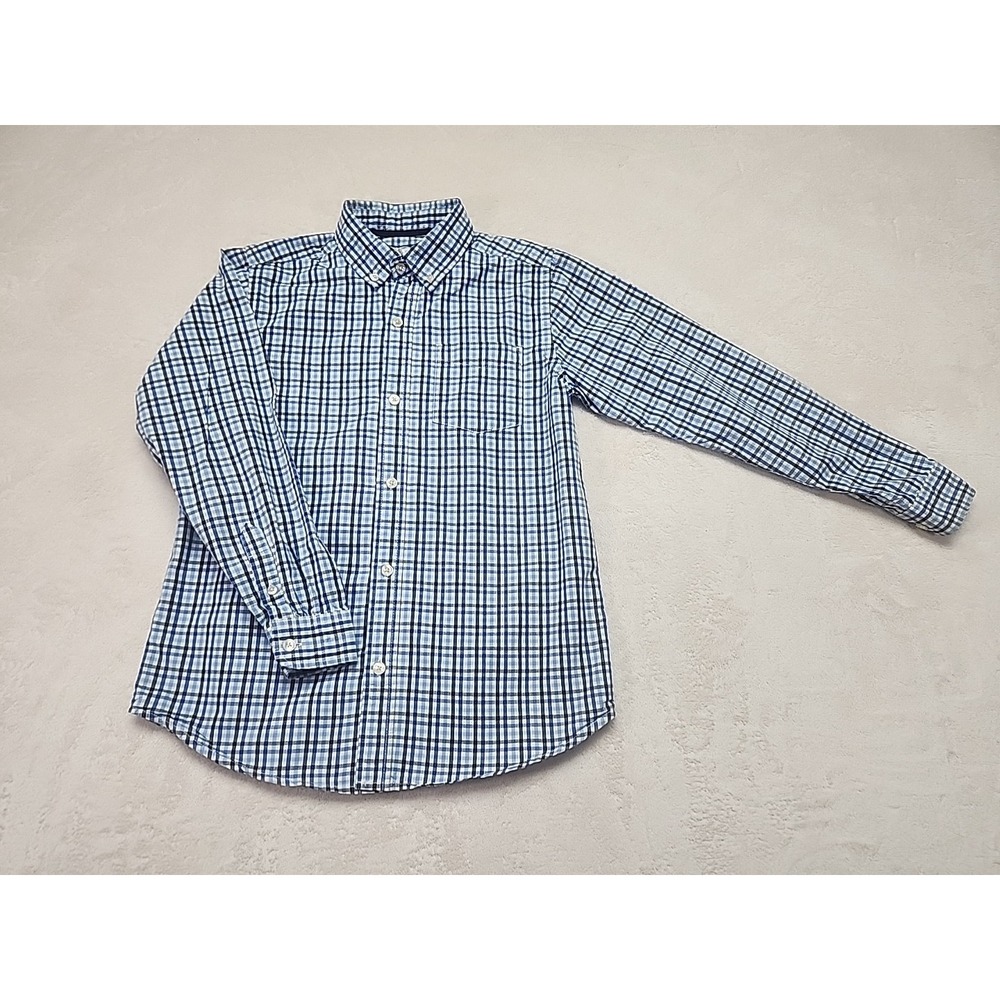 Children's‎ Place Button Down Long Sleeve Boys Large 10-12  Blue Check